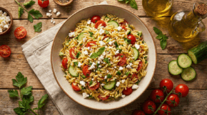 Sałatka z makaronem orzo: Twoja najlepsza propozycja na lato!